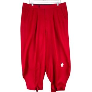 Vintage The Barry Knicker Co Golf Pants Mens 38x24 Red Pleated Knickers Cuffed